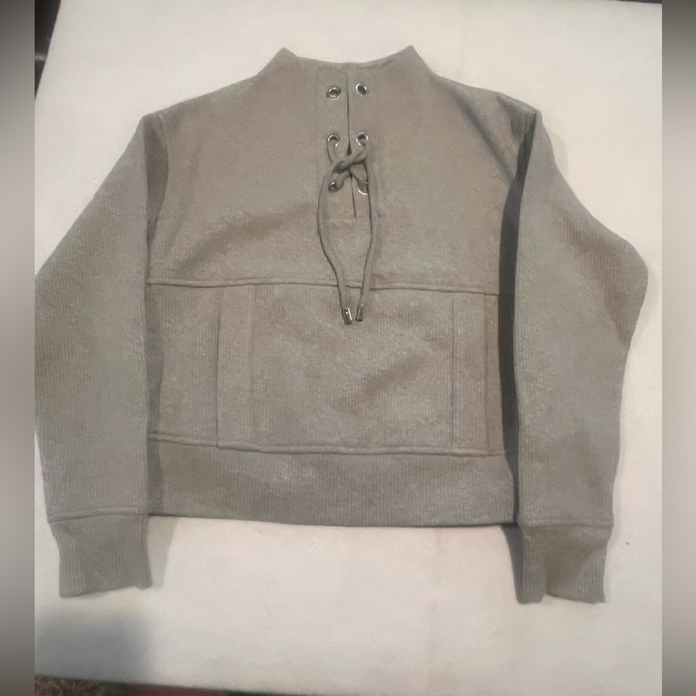 Scotch & Soda Gray Lace-Up Sweatshirt size X-Small